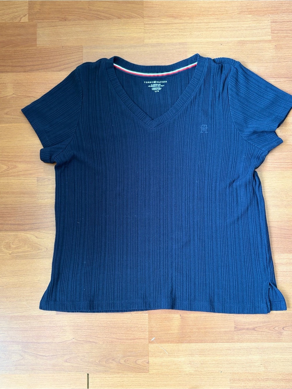 Tommy Hilfiger Navy Rib V-Neck Women's Sleep Ware Top